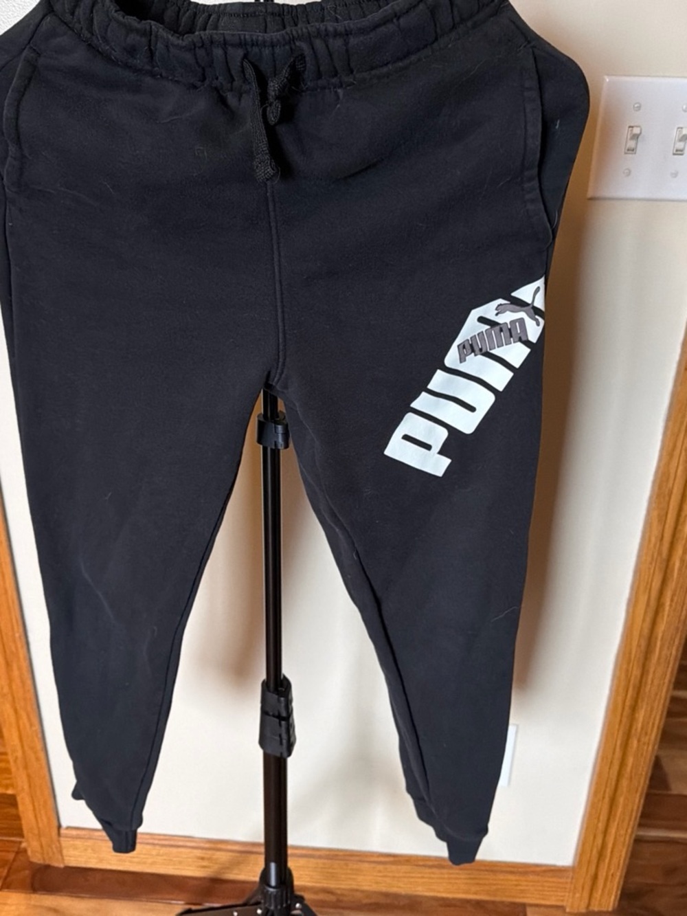 Puma Black Jogger Sweatpants with White Logo